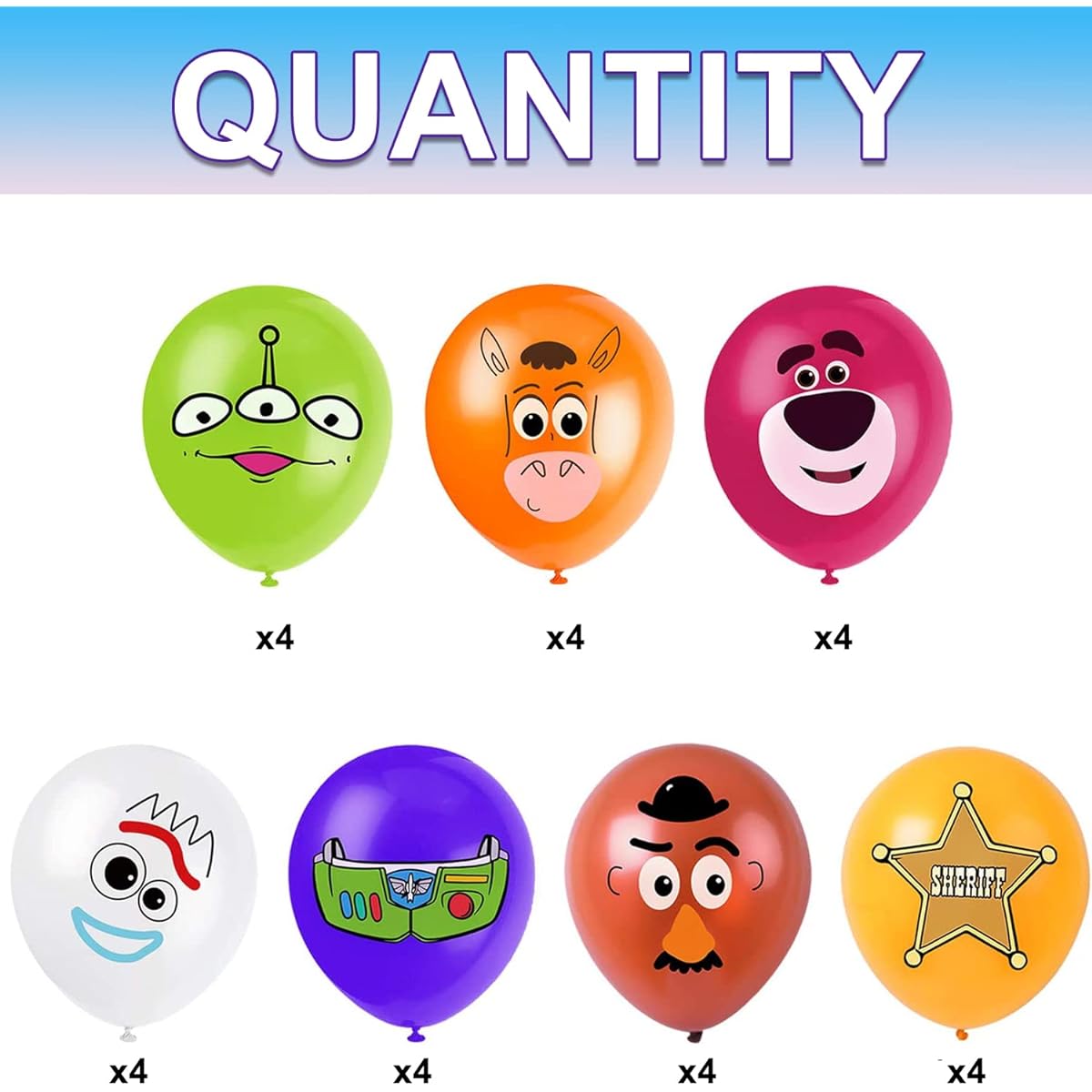 Toy Inspired Story Party Decoration Balloons, 36pcs Toy Inspired Story Birthday Party Balloons Set Buzz - Bright Year Woody Party Balloons Toy Inspired Story Party Supplies