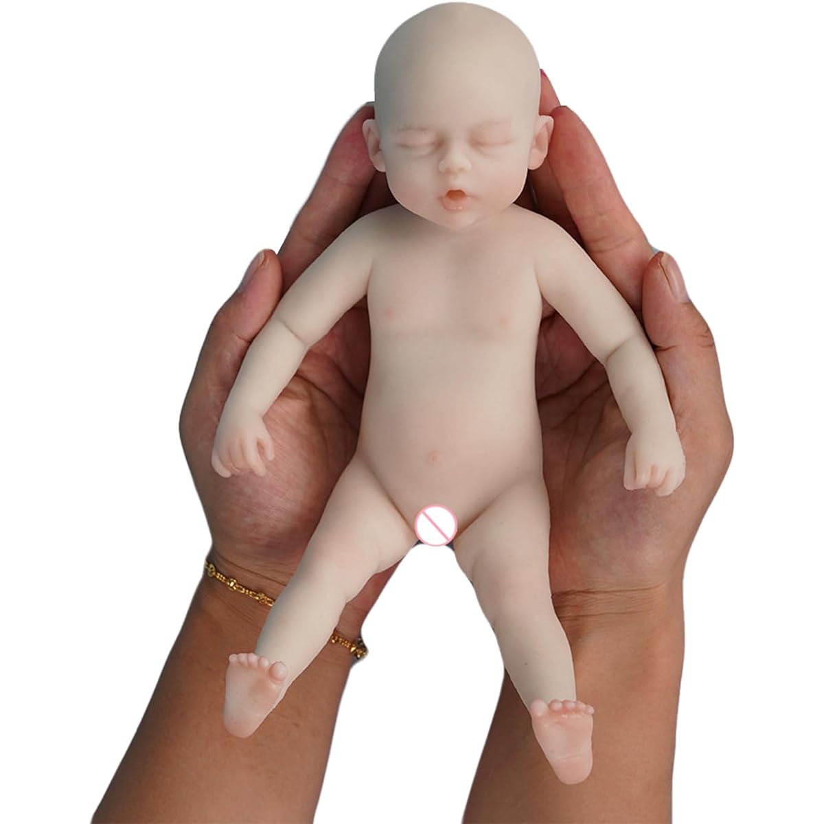 HYRETENORU Reborn Baby Doll 9 Inch Silicone Doll Boy Mini Realistic Newborn Baby Doll Silicone Full Body Stress Relief Handmade Gift (Nude, Doll)