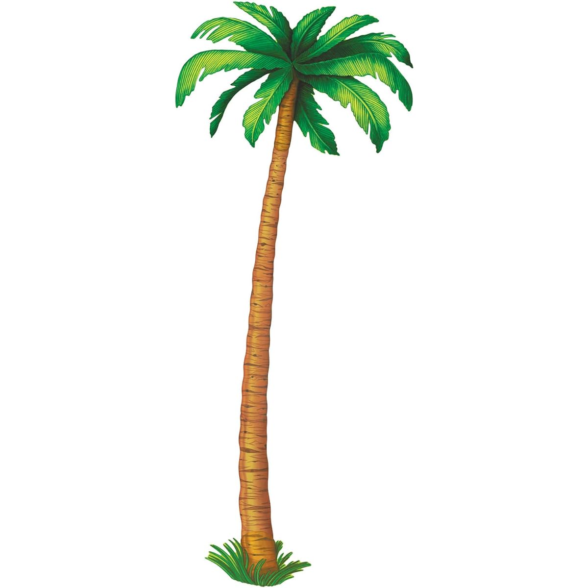 Beistle Durable Jointed Cardstock Paper Palm Tree Luau Birthday Decorations Summer Tropical Party Accessories Beach Theme Hawaiian Photo Props Backdrop 6ft Green/Brown