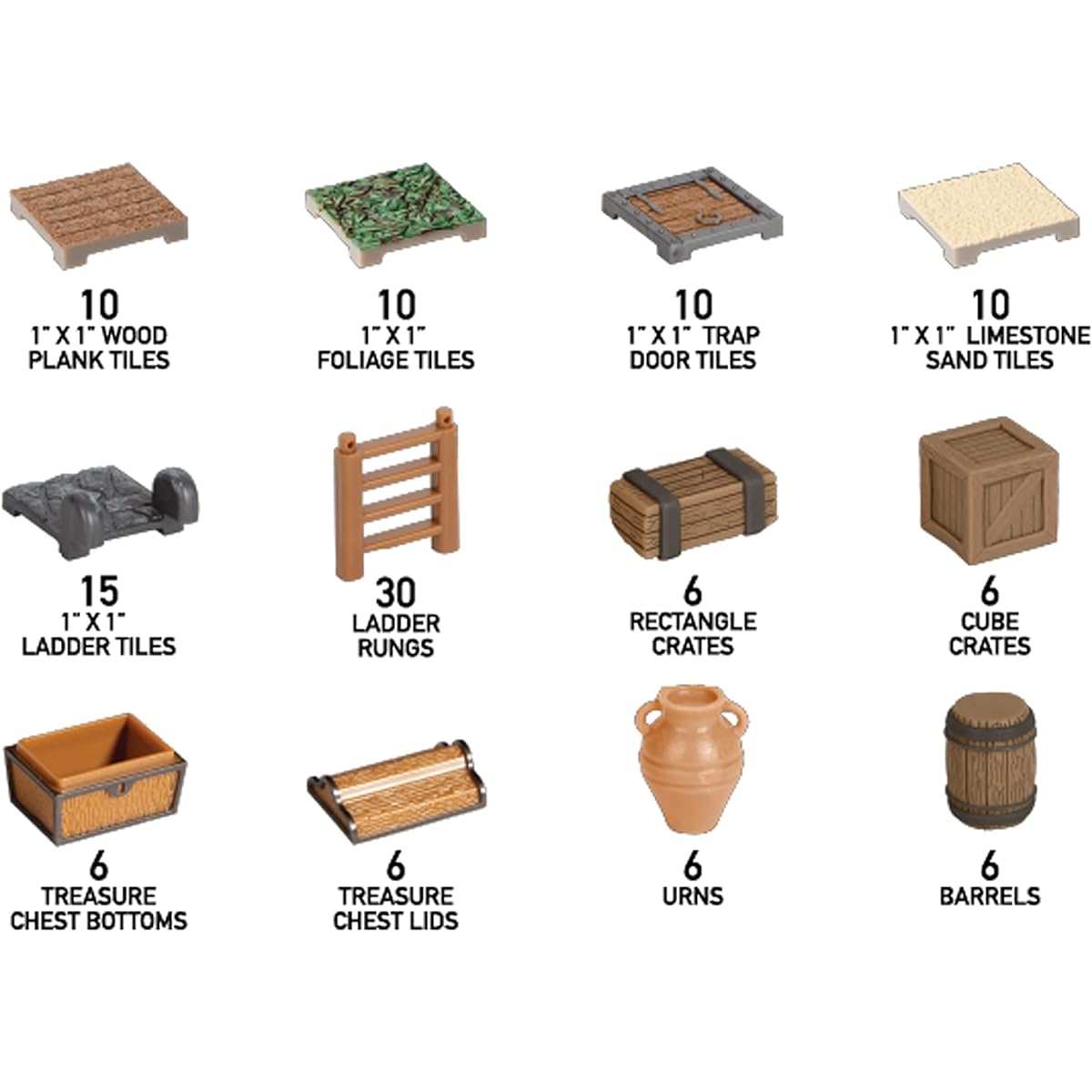 Monster Adventure Terrain - 121 Piece Paint Specialty Accessories and Tile Expansion Set - Modular and Stackable 3D Tabletop World Builder for DND Dungeons Dragons Pathfinder All RPG Games