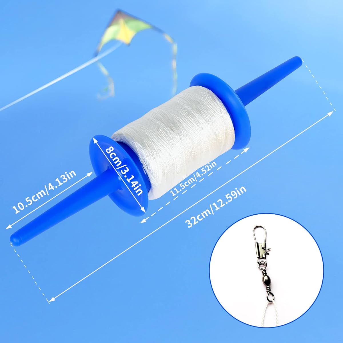 Simxkai Kite Spool Kite Reel Winder Grip Kite String Handle for 600ft Twisted Kite Line Each String Handle 2 Pack (Red & Blue)