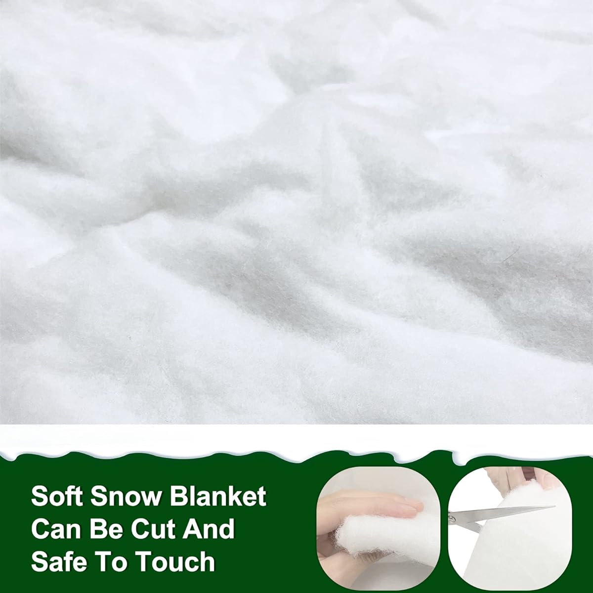 TURNMEON 2 Pack 10ft x 15in Christmas Snow Blanket Roll for Christmas Decorations Village Display Soft Fluffy Artificial Snow Cover Snow Winter Decor for Christmas Tree Home Indoor Holidays