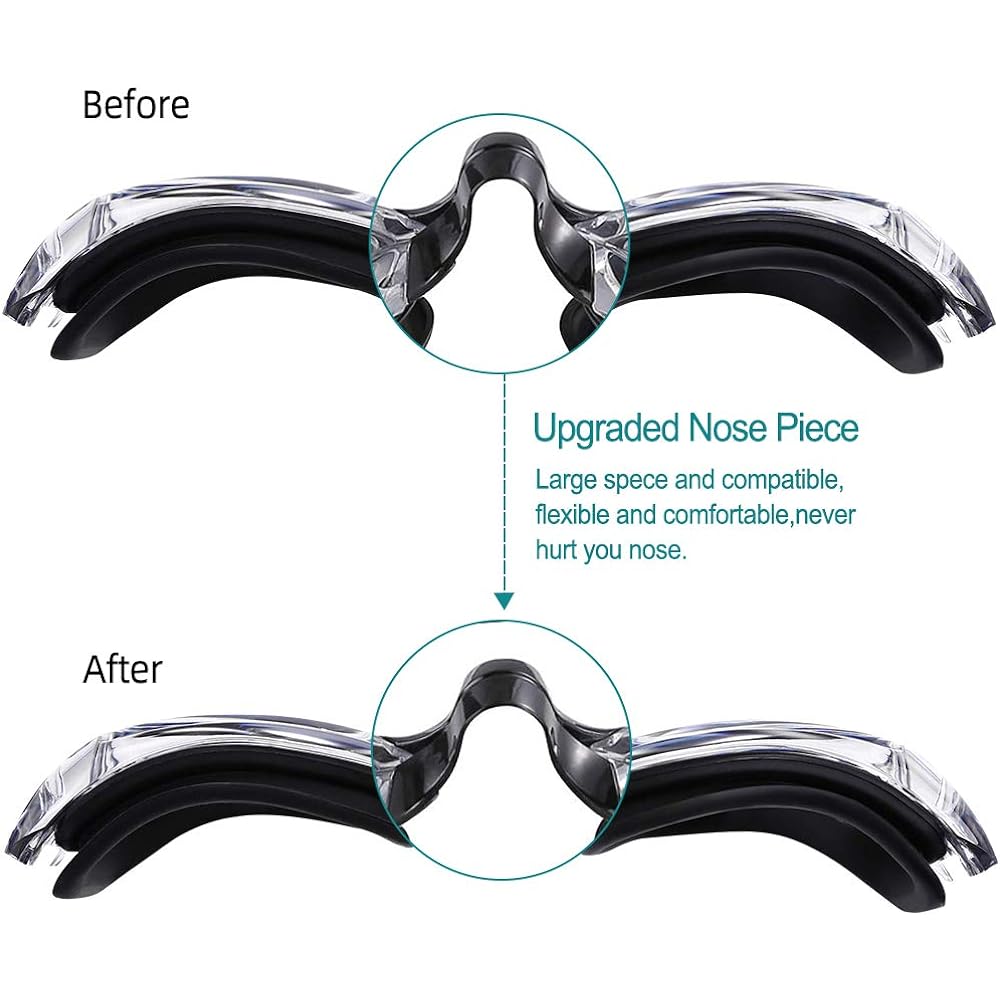 Uniswim Clear Swim Goggles Swimming Goggles Leak Free Anti-Fog UV Protection Clear Wide View Triathlon Swimming Goggles for Adults Men Women Youth Teens Black Lucency