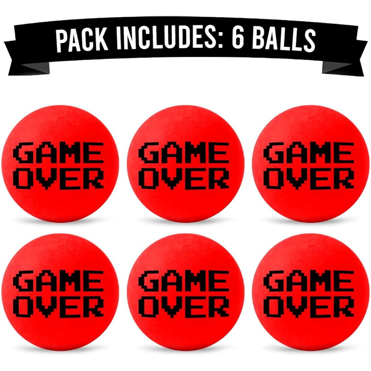 Ping Pong Red Game Overball – 6 Pack – Funny Bachelorette Party Decorations Ideas and Supplies
