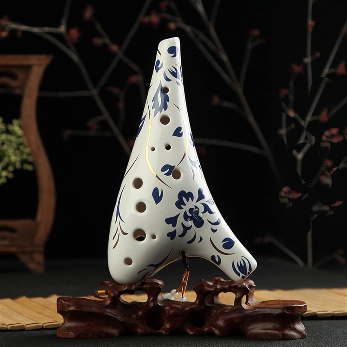 12 Holes Alto C Tone Ceramic Ocarina Professional Blue and White Porcelain Pattern Ocarina Musical Instrument Ocarina Instrument (2)