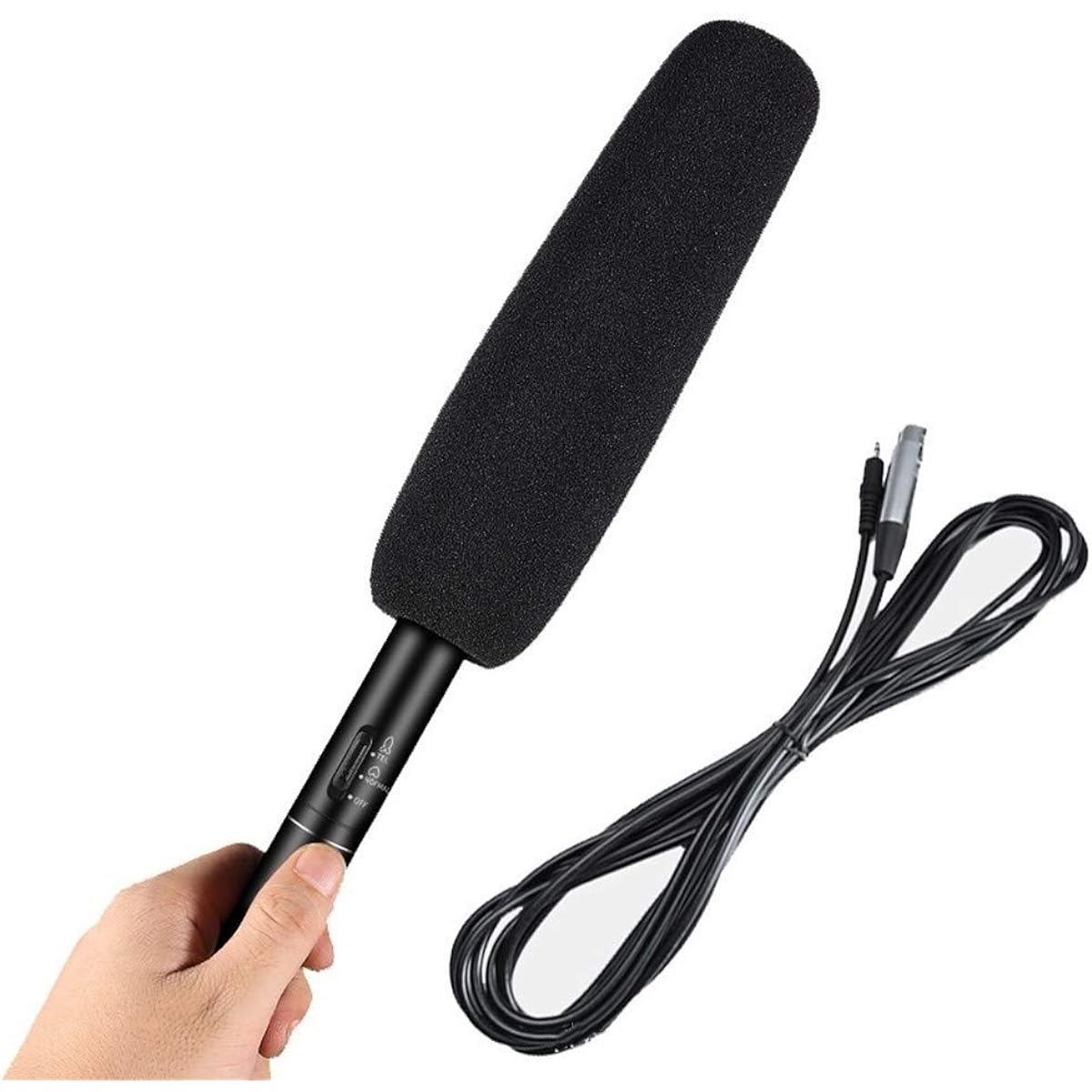 Universal Video Camera Microphone with 3.5mm Jack Black and Shock Mount Smartphone Electric Condenser Microphone for Recording/Live Broadcast/Podcast