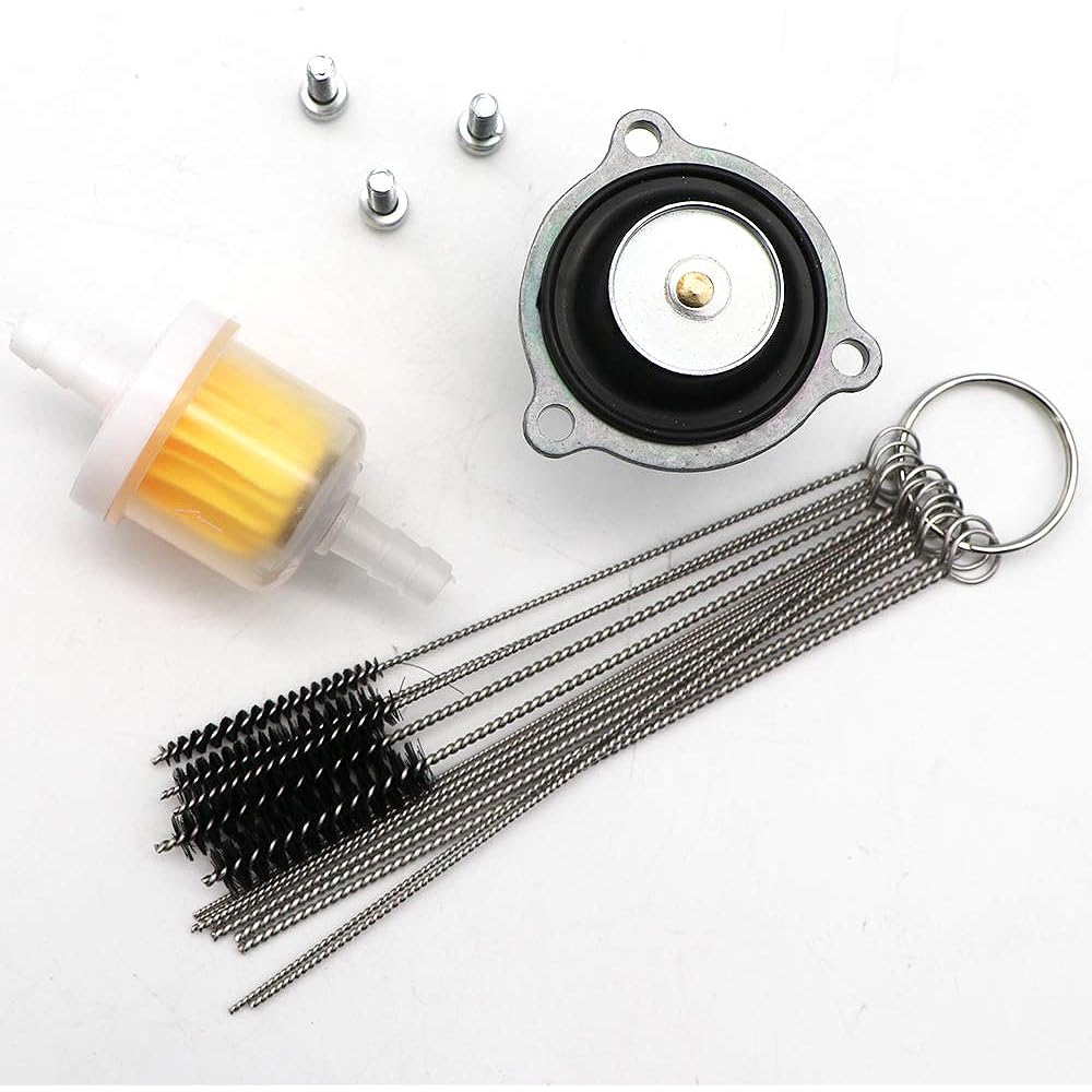 KIPA Carburetor Primer Diaphragm Cover Arctic Cat ATV 400 454 500 4X4 2X4 1998-2001 Suzuki ALT 125 LT 125 ALT185 Quad Runner 1983-1987 with Carbon Dirt Jet Cleaner Tool Kit