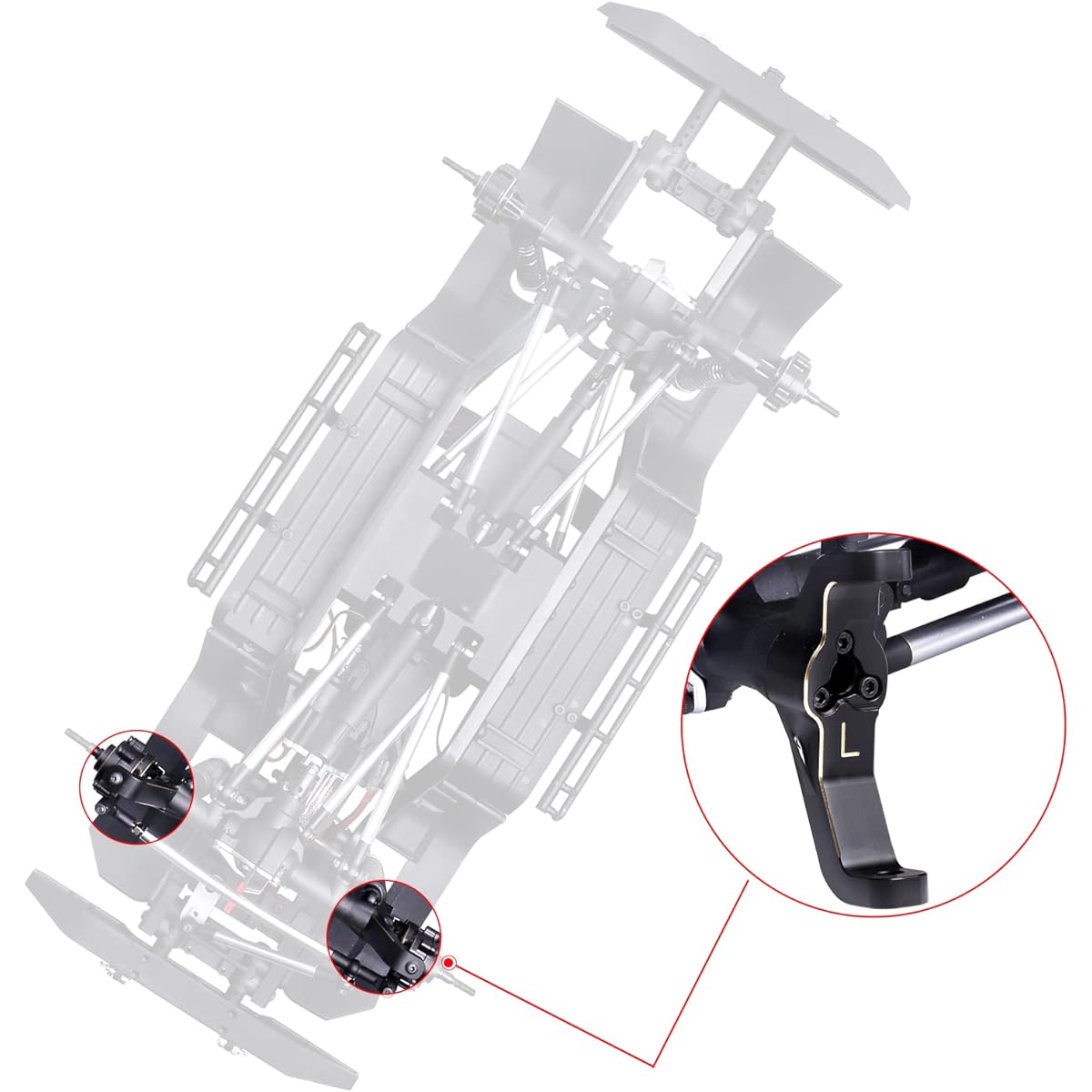 CrazyHobby Brass Front Portal Housing Block Inner & Outer with Bearing and C-Hub Carrier for Redcat Gen8 (Black Gold)