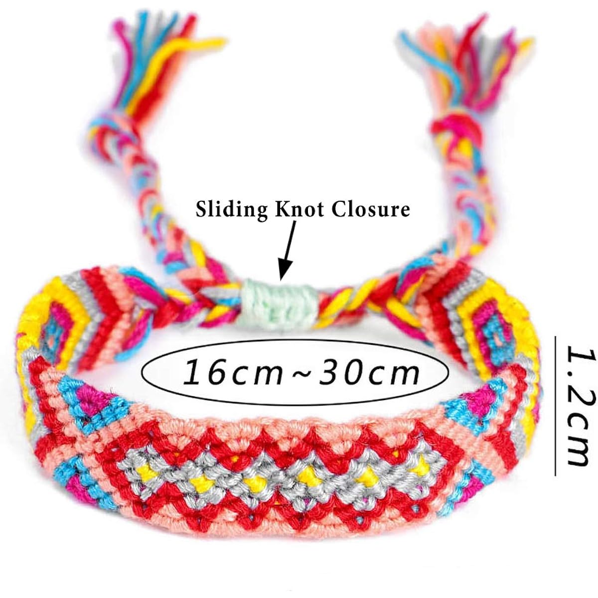 iShyan 20pcs Braided Friendship Bracelets, Handmade Adjustable Friendship Bracelets with Slide Knot Closure for Women Kids Girls, Random Color