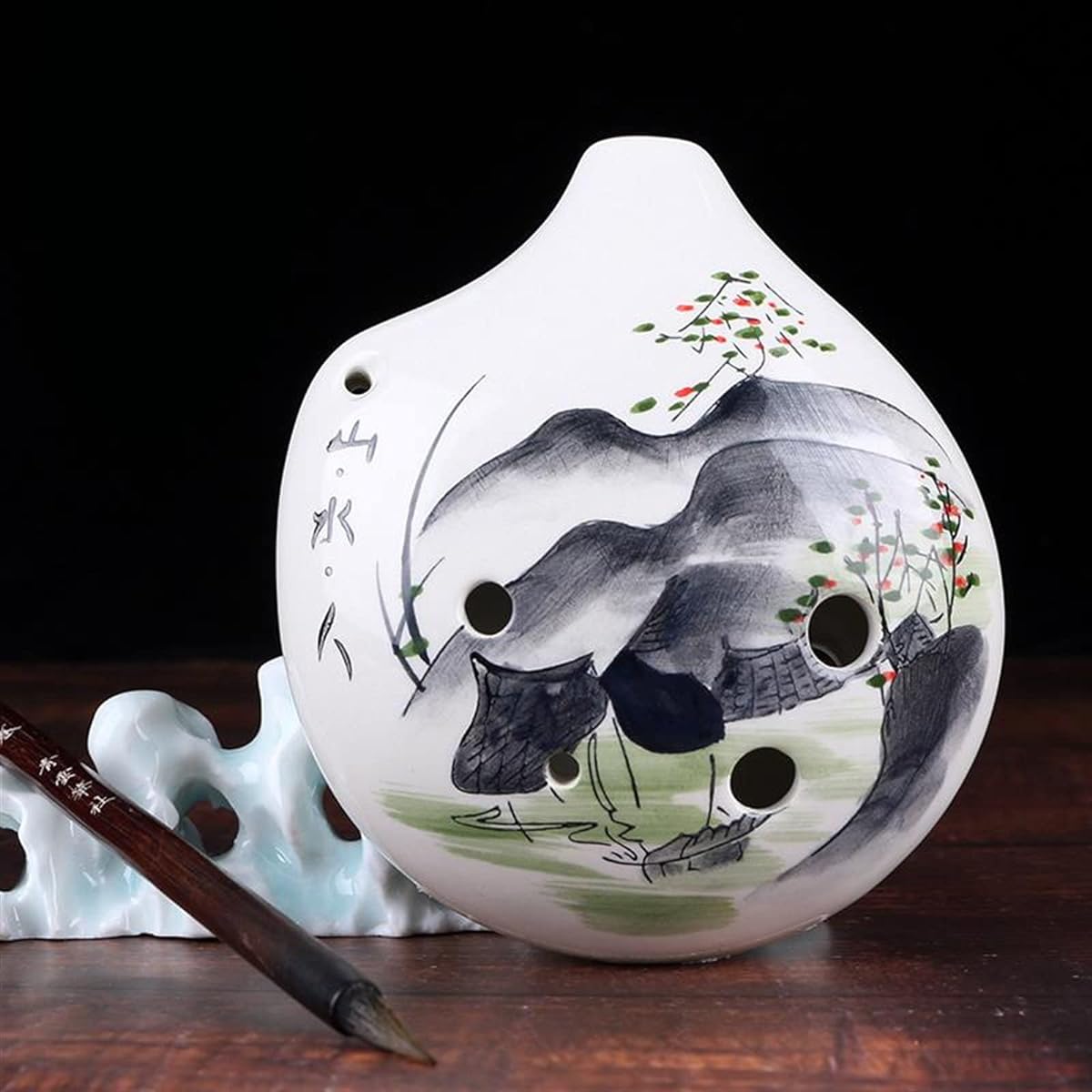 Hand-painted AF Ocarina 6 Holes Mid Tone F Tone Beginner Ceramic Ocarina Sound Deep and Thick Ocarina Musical Instrument (2)