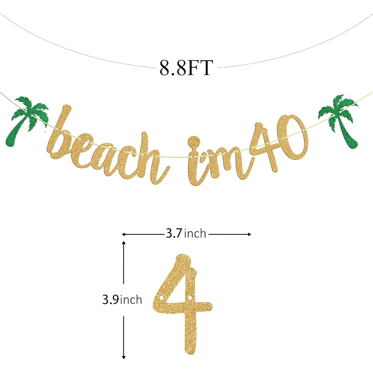 Beach I'm 40 Banner, Happy 40th Birthday Banner, Cheers to 40 Years Banner Decoration, Straight Outta 1983 Banner, Lordy Lordy Look Who's, 40 Yard Sign, Party Decorations Supplies, Gold Glitter