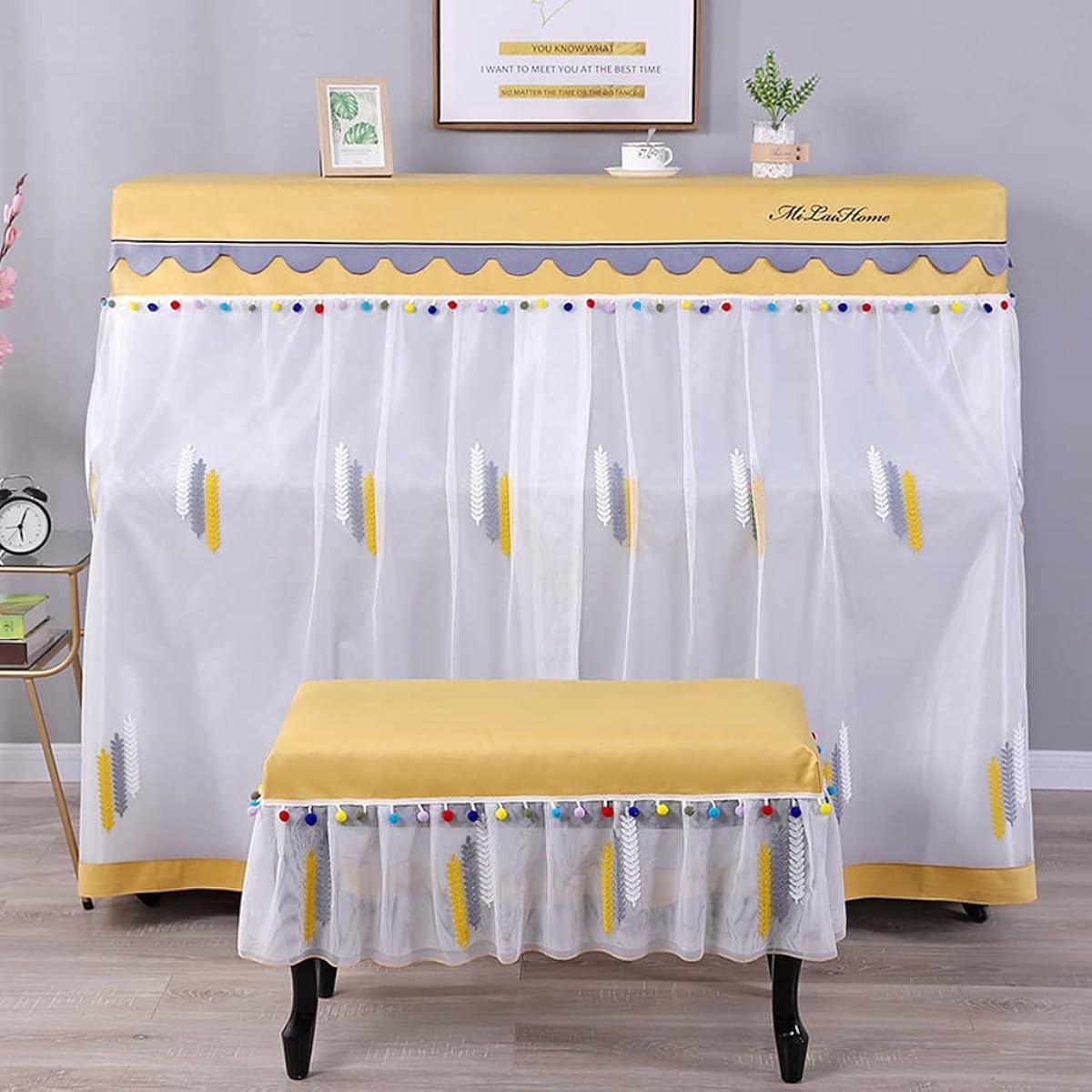 Full Piano Cover, Home Upright Piano Dust Protection Cover European Style Piano Stool Cover Instrument Accessories Universal Fit Most Piano Sizes (Size : Stool Cover 78*38cm)