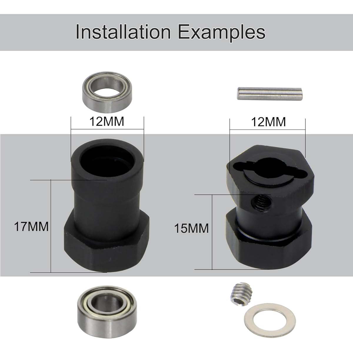 TOOMOD CW-01 12mm Aluminum Hex Adapter Wheel Rim for Combinat Tamiya CW01 Chassis Lunchbox Monster Beetle Upgrade Parts