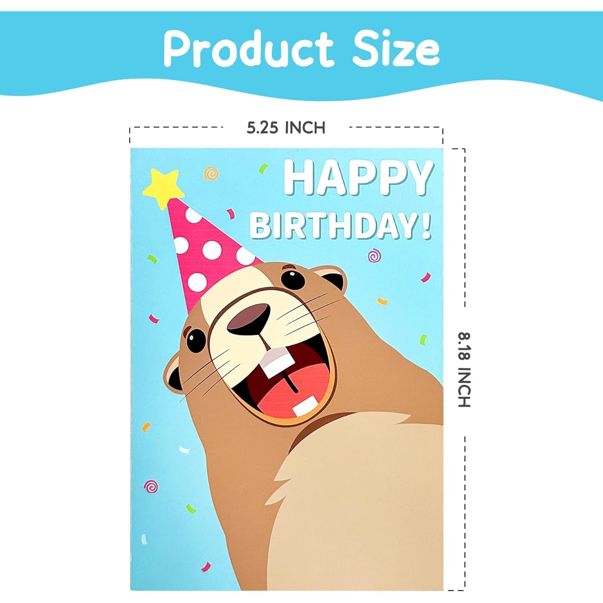 Screaming Groundhog Birthday Card, Funny Birthday Cards for Men Women Friends Kids Screaming Groundhog Aaah Shaking Head Motion Birthday Gift Surprise Prank Birthday Card Joker Greeting Card