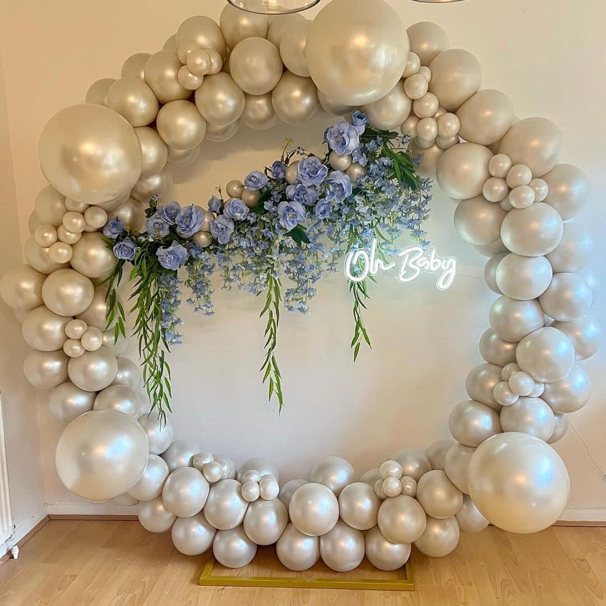 Sand White Balloons Double Plush Balloon Garland White Pearl Latex Balloons Different Size Ivory Balloons 18/12/5 Inch Neutral Balloon Arch for Birthday Wedding Bridal Baby Shower Party Decoration