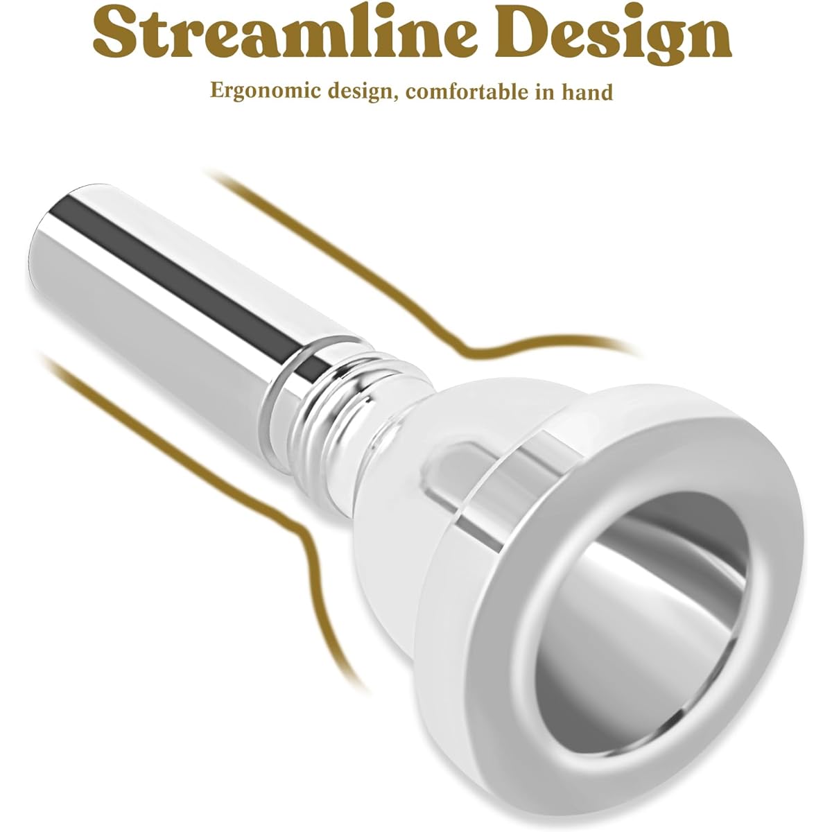 ROWELL Euphonium Mouthpiece 12C Euphonium Mouthpiece Baritone Mouthpiece Standard Euphonium Mouthpiece Silver Plated Euphonium Mouthpiece Professional Baritone Euphonium Replacement Mouthpiece