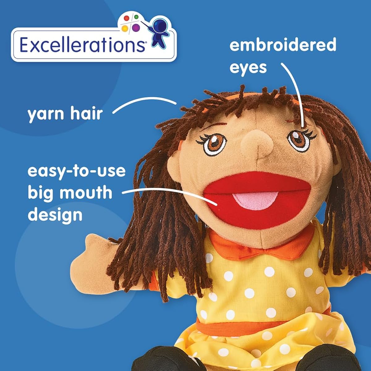 Excellerations Caucasian Girl & Boy Puppetペア( Item # kidpupc )