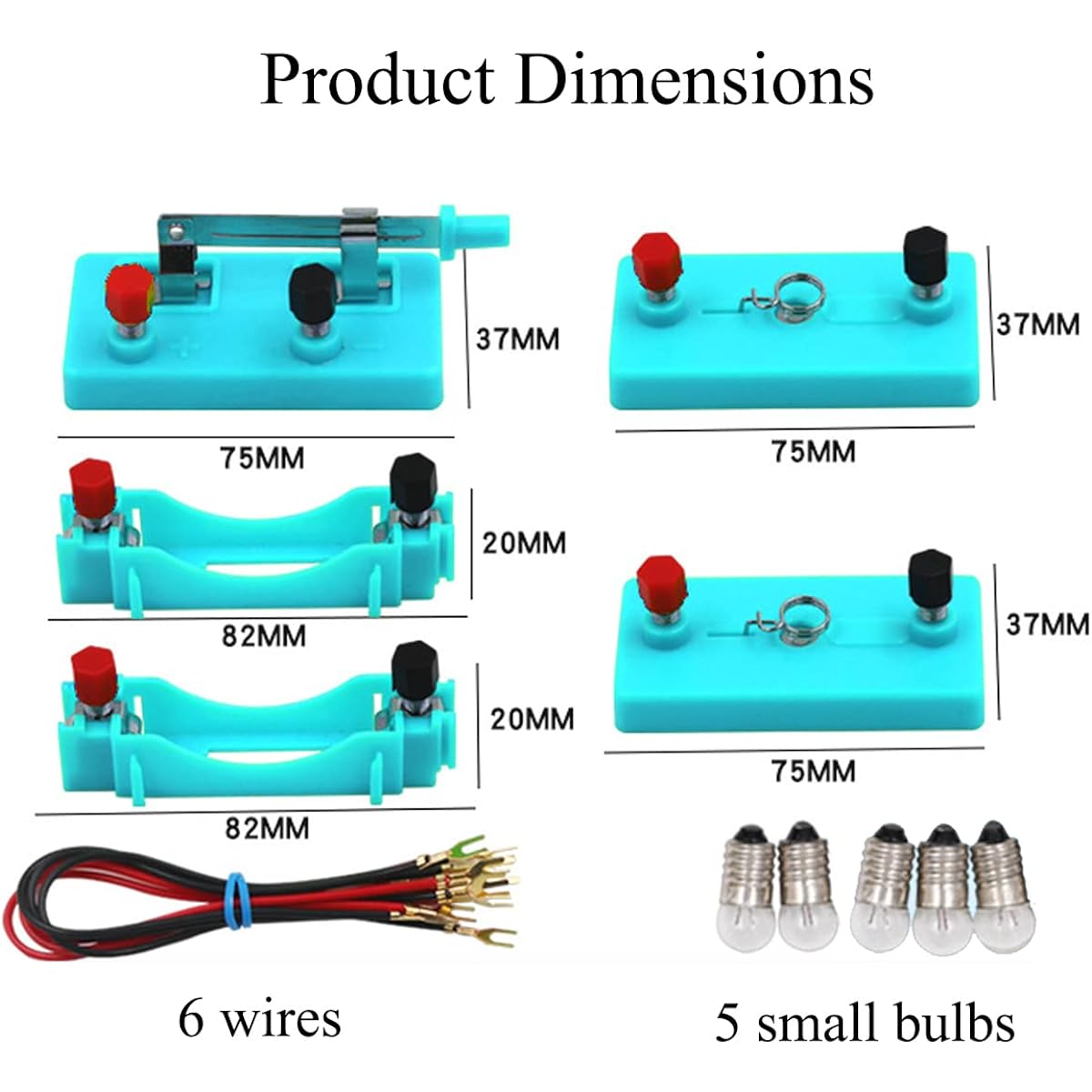AOAUTO Kids Electrical Circuit Learning Kit STEM Physics Science Electrical Experiment Learning Tool for Kids Series Circuit Parallel Circuit Learning