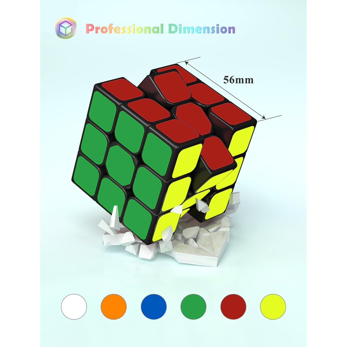 ROXENDA 3x3 Speed Cube 3x3x3 Qiyi Qihang Speed Cube Super Durable Sticker Vivid Color Puzzle Magic Cube