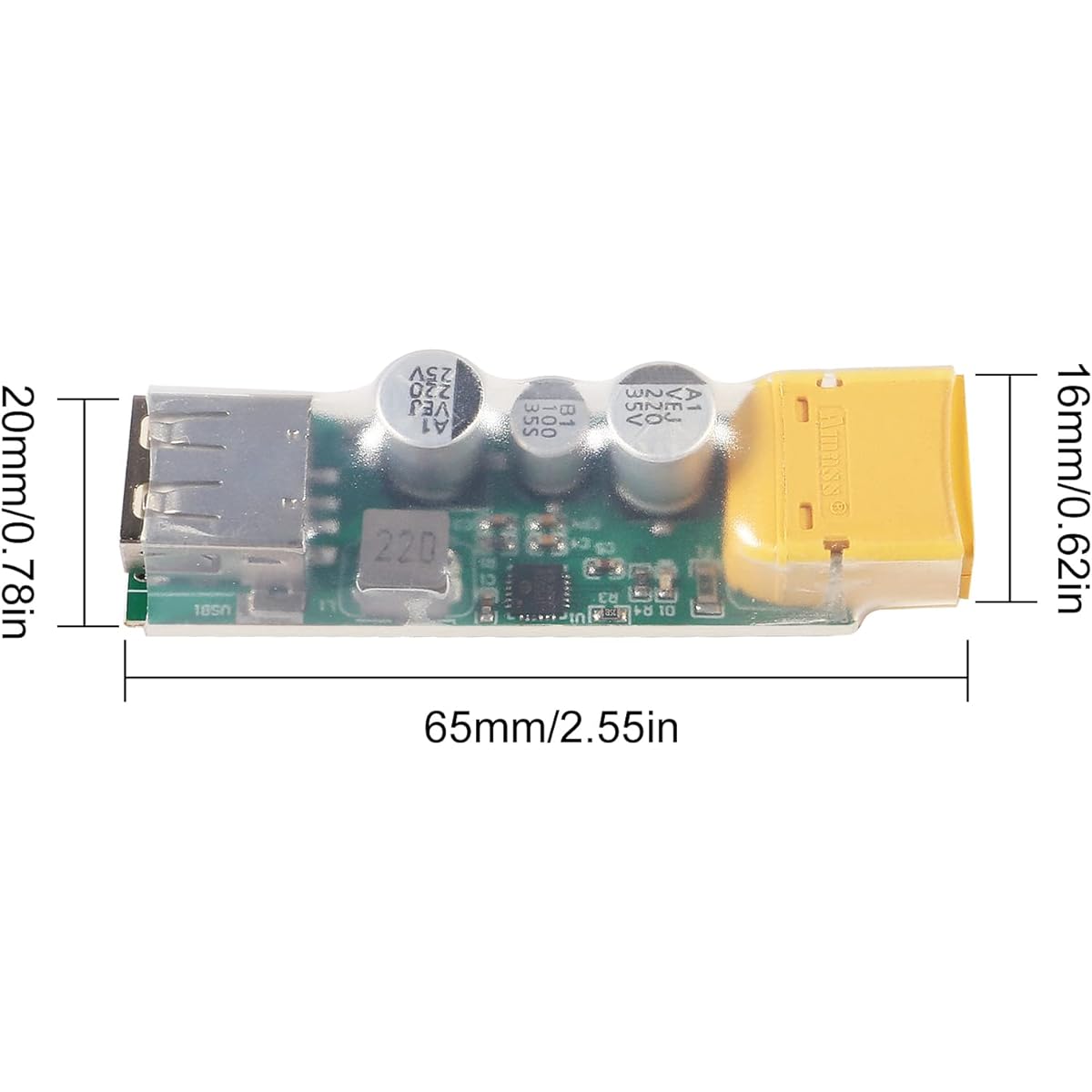 AITRIP 2 Pack 3S-6S Lipo Battery Charger USB Fast Charging Converter XT60 to USB Fast Charging Converter Compatible with 3S-6S Lipo Battery Max Fast Charging Adapter for RC Racing Drone