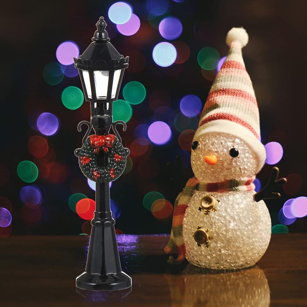 Toddmomy Christmas Mini Street Light Model 5 Pieces Mini Street Light Christmas Small Street Light Dollhouse Street Light Model Street Lamp DIY Dollhouse Village Aisle