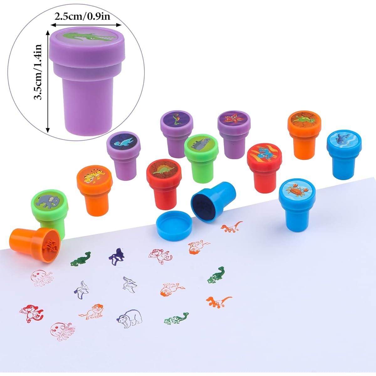 30pcs Wild Animal Stamps Jungle Safari Animal Stamps Self Inking Stamps Kids Birthday Gifts Party Supplies (Wild Animals)