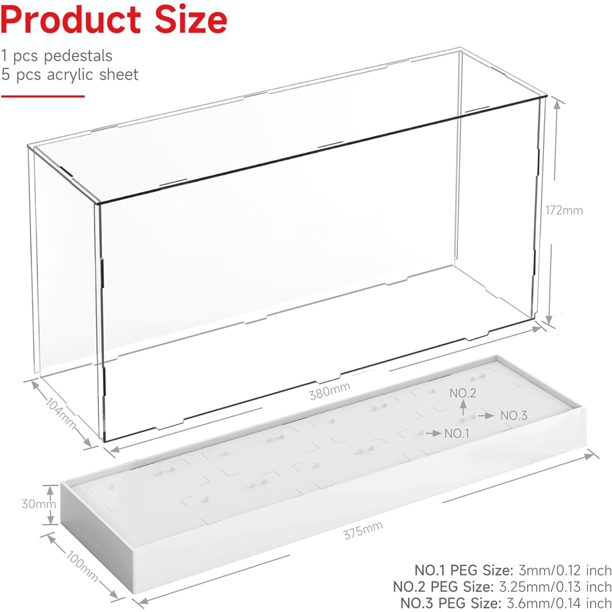 SIXPOINTS 6" Action Figure Acrylic Clear Display Case with Pegs Toy Collectible Showcase Fits 1/12 Star Wars Black Series Figure Toys (Black Series SW-6" Only)