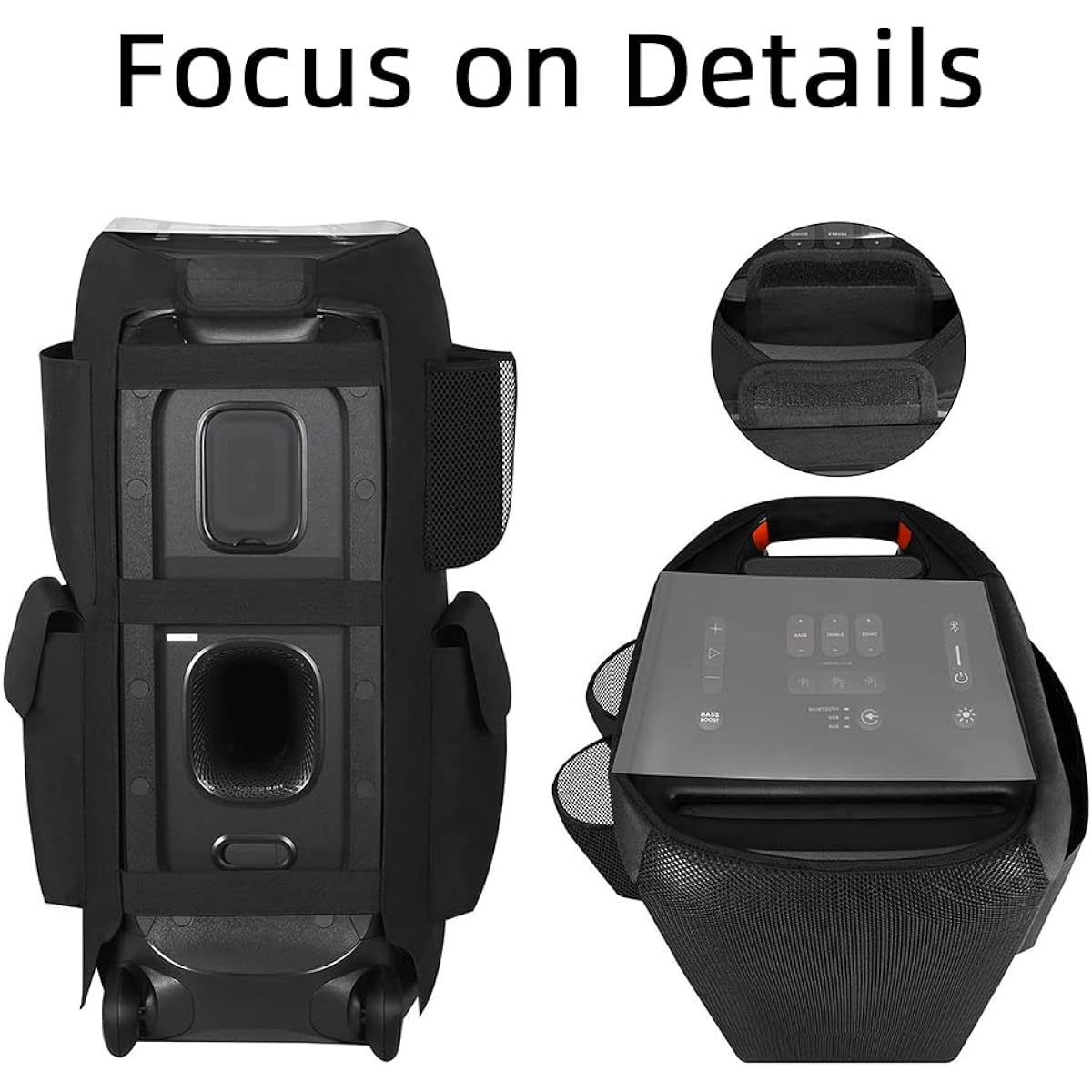 Rummyluck Partybox 310 Case Protective Case Bag Sleeve for JBL Partybox 310 Portable Party Speaker Portable Multifunctional Cover with Microphone Tablet Cable Storage Pocket