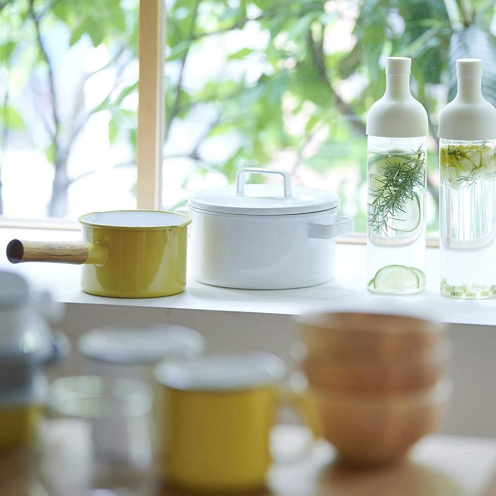 365methods Two-handed Pot Casserole Enamel 20cm IH Compatible Oven Safe Dishwasher Safe Yellow YY-20C.Y