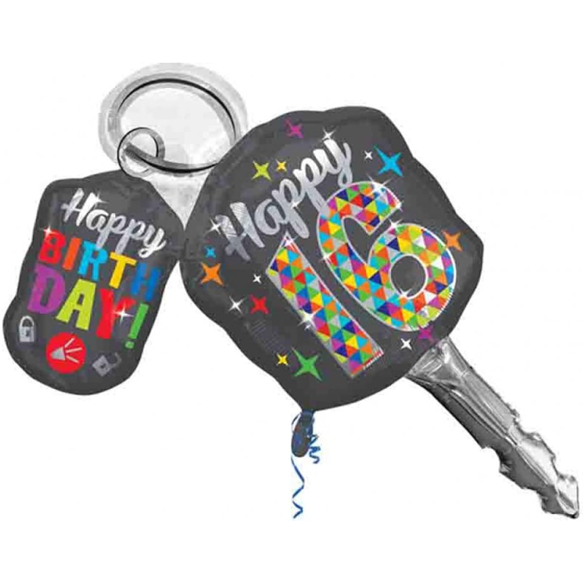 Sweet 16 Birthday Car Key Shaped 38" Mylar Balloon