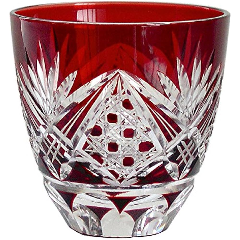Tajima glass octagonal basket/chrysanthemum bottom glass lapis lazuli