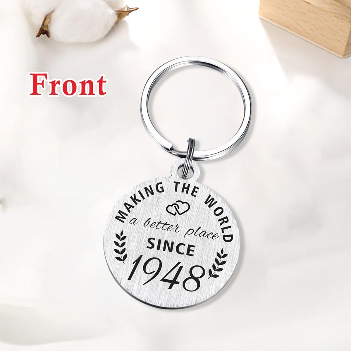 ABNTY 76th Birthday Gifts for Women and Men, 76th Birthday Keychain, Gifts for Born in 1947, 1947 Birthday Decorations