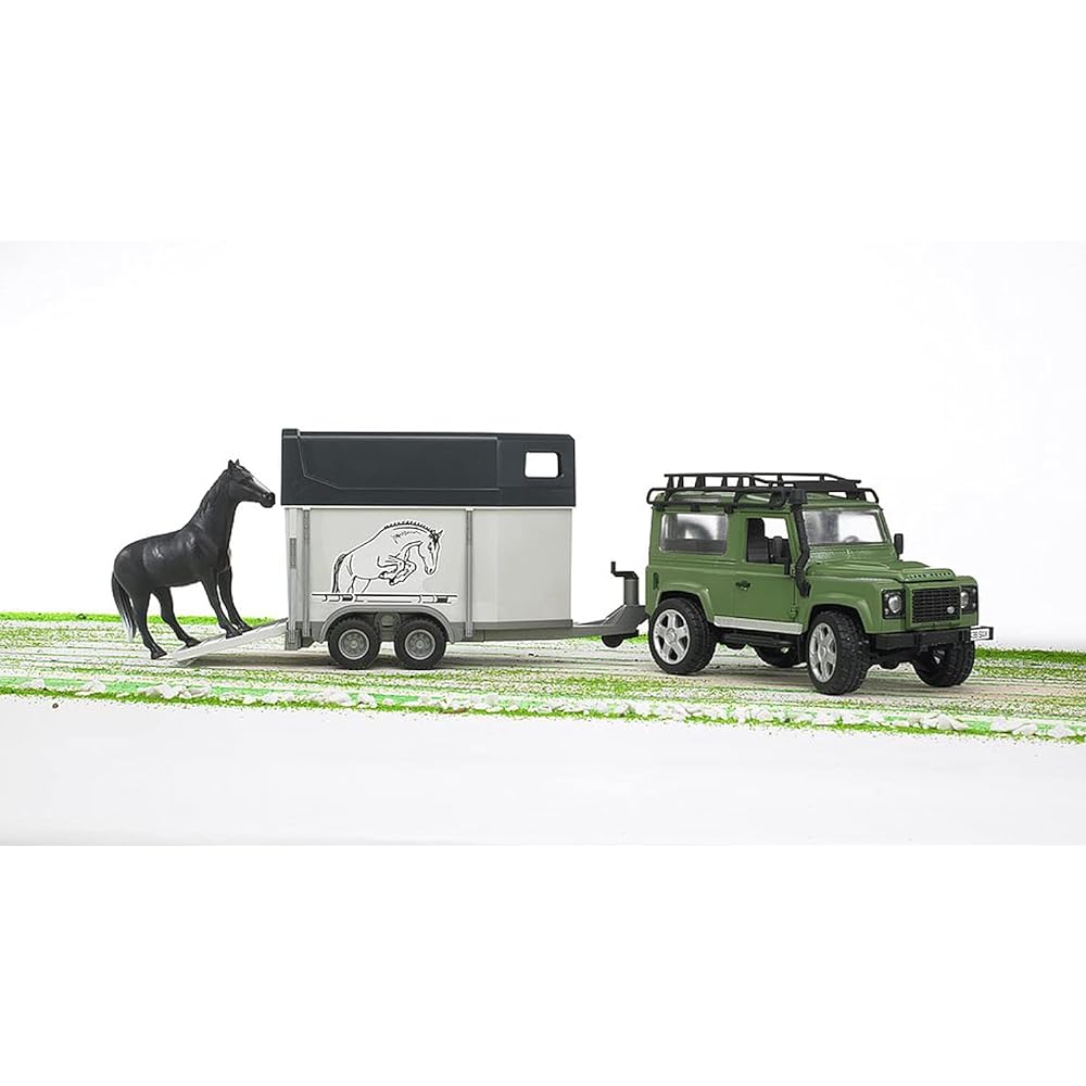 Bruder Land Rover Def. Wagon & Horse Trailer BR02592
