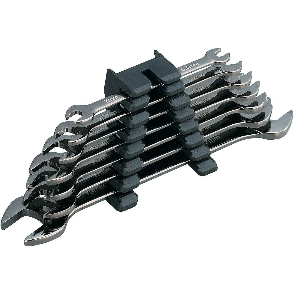 TRUSCO Mirror Type Double-Ended Spanner Set 7 Piece Set TTDS-7S