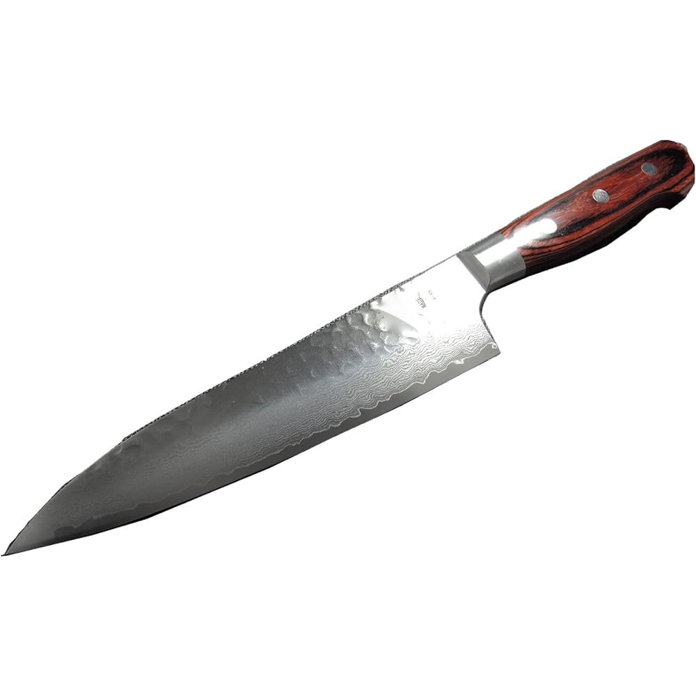 Takayuki Sakai Hammered Damascus VG10 Interrupt 33 Layer Gyuto 180mm 07396