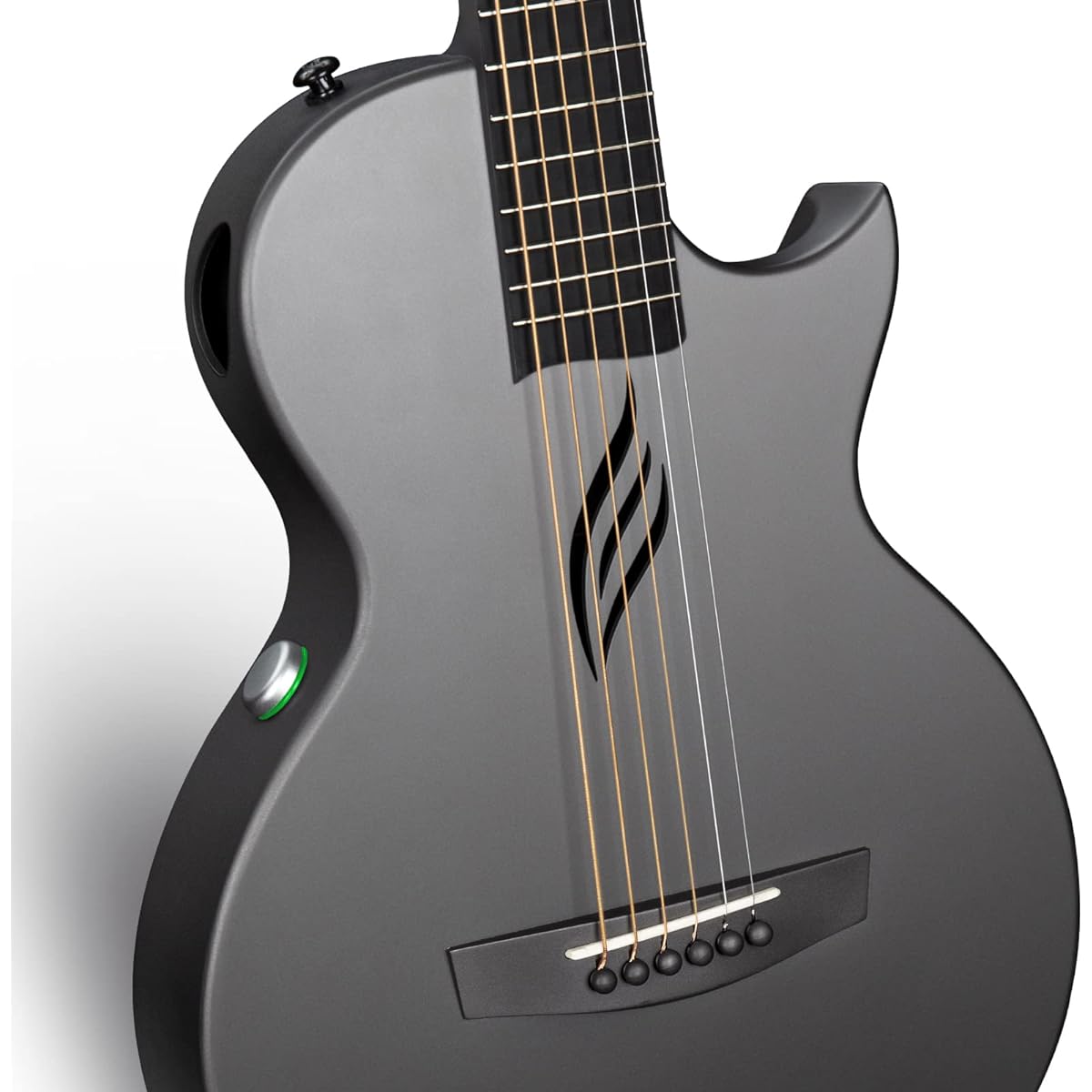 Enya Nova Go SP1 Acoustic Electric Guitar, Carbon Integrated Mini Guitar with AcousticPlus Pickup, Includes Guitar Case and Guitar Straps (Black)