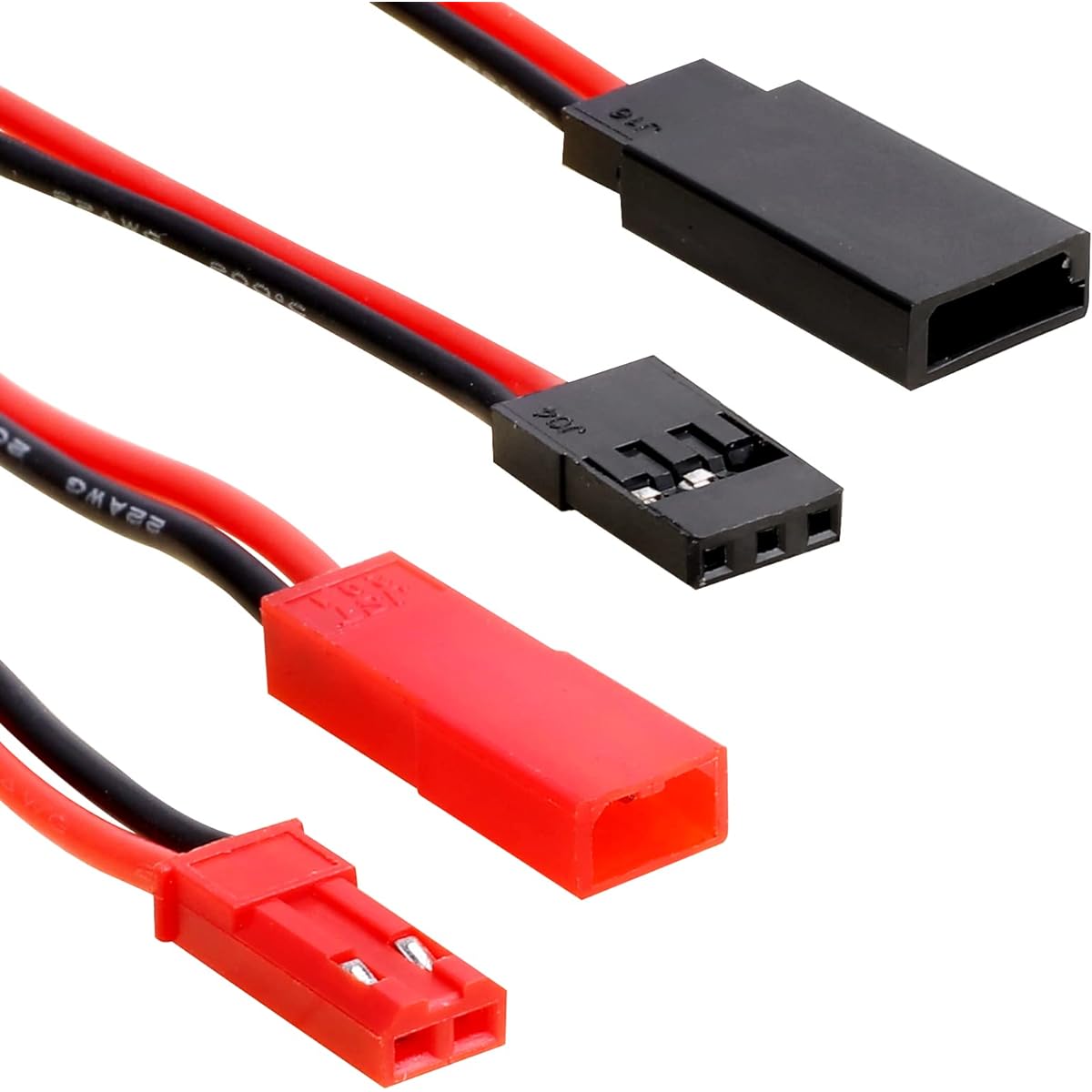 HobbyPark Male JR to JST Y Harness Splitter Parallel Wire & JST to JR Connector Adapter Servo Adapter for RC Car Truck Airplane RC FPV Racing Drone Helicopter