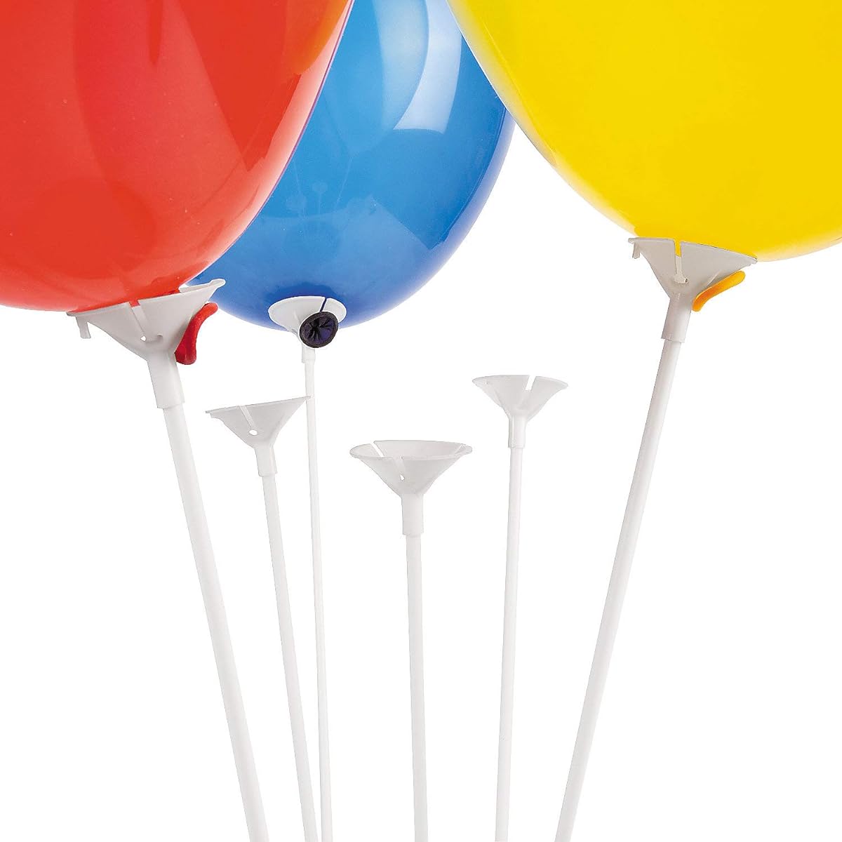 Plastic White Balloon Sticks with Cups