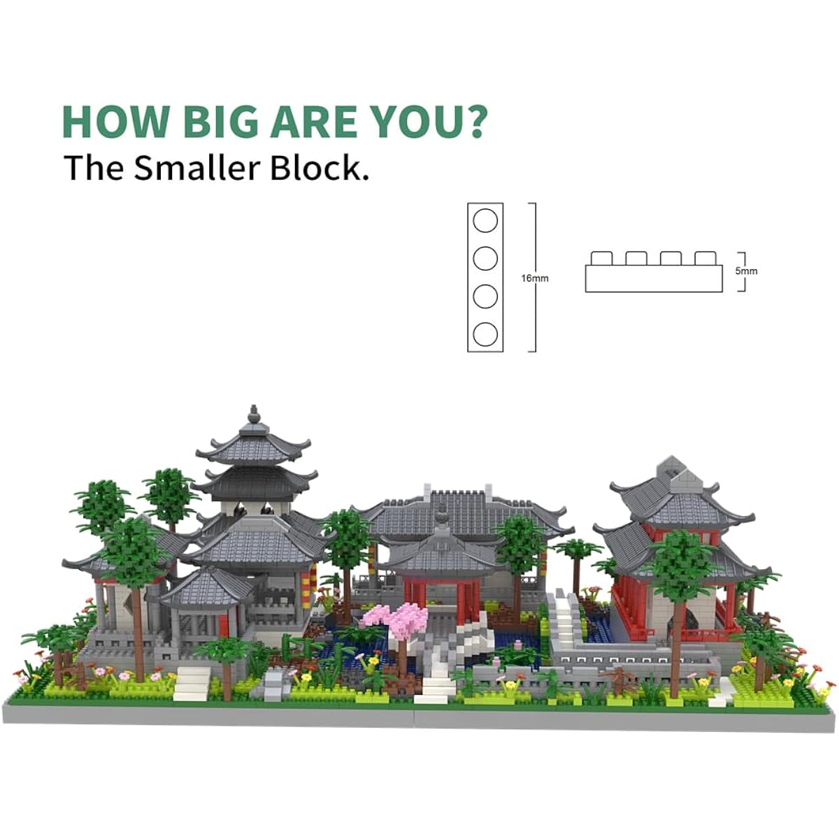 Kadablk Architecture Chinese Style Suzhou Garden (2# Courtyard Center) Micro Blocks Classic Famous Building Blocks Set Asian Culture for Adults & Kids 3888 Pieces