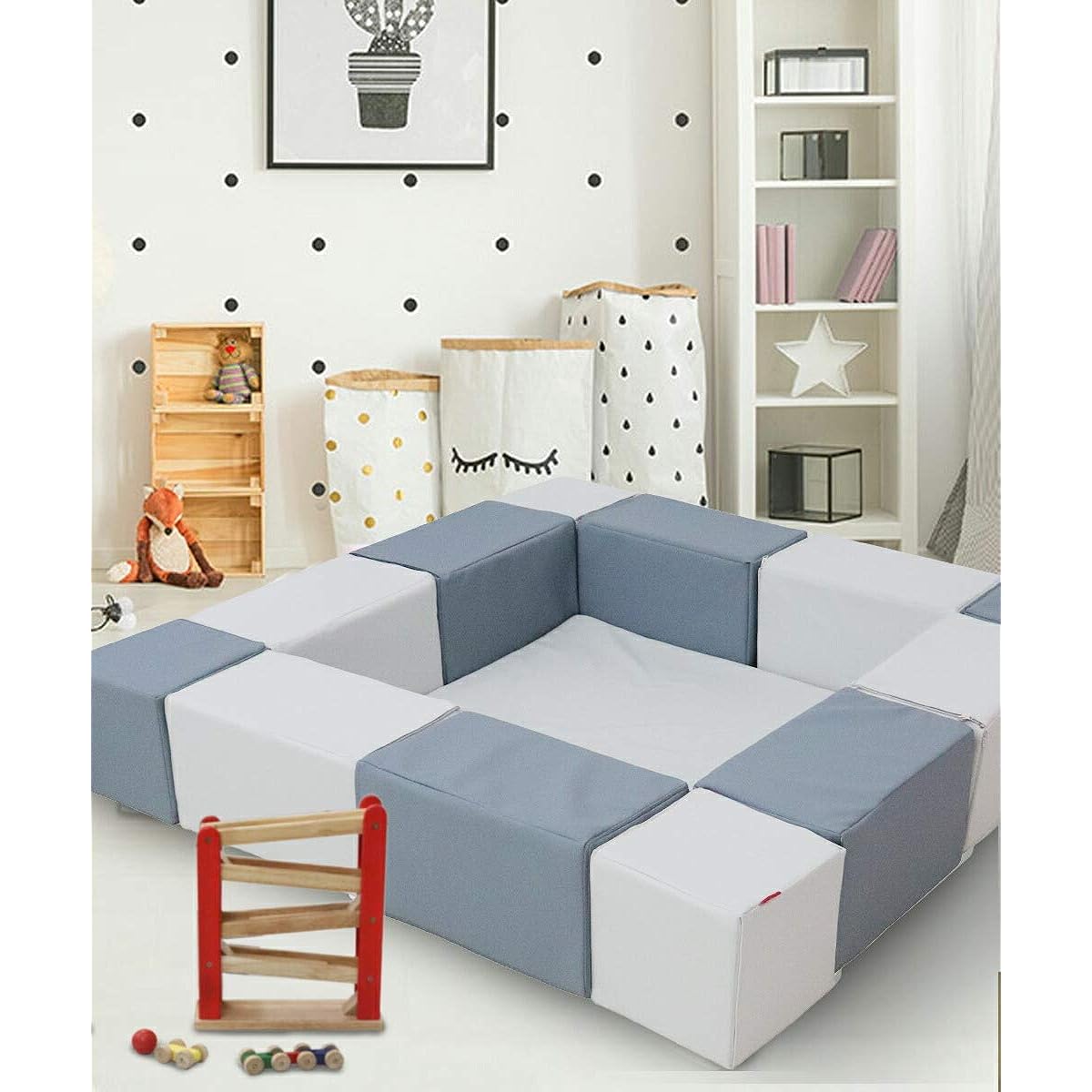 Kids Blocks A Set 140 x 140 cm (B340-A-SET) (Blue x White)