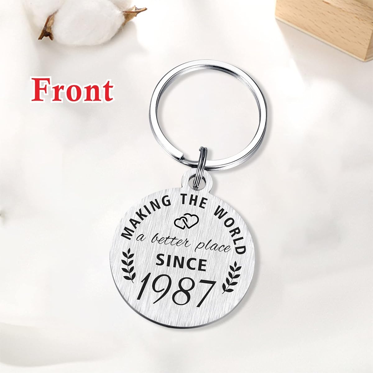 ABNTY 37th Birthday Gifts for Women and Men, 37th Birthday Keychain, Gifts for Born in 1986, 1986 Birthday Decorations