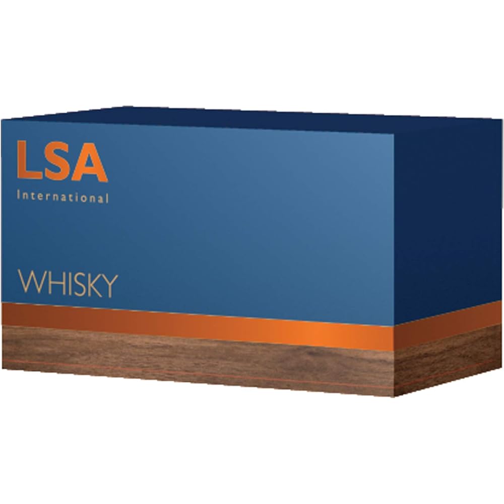 LSA Tumbler & Wood Coaster Clear 250ml WHISKY G1212-09-301 Set of 2