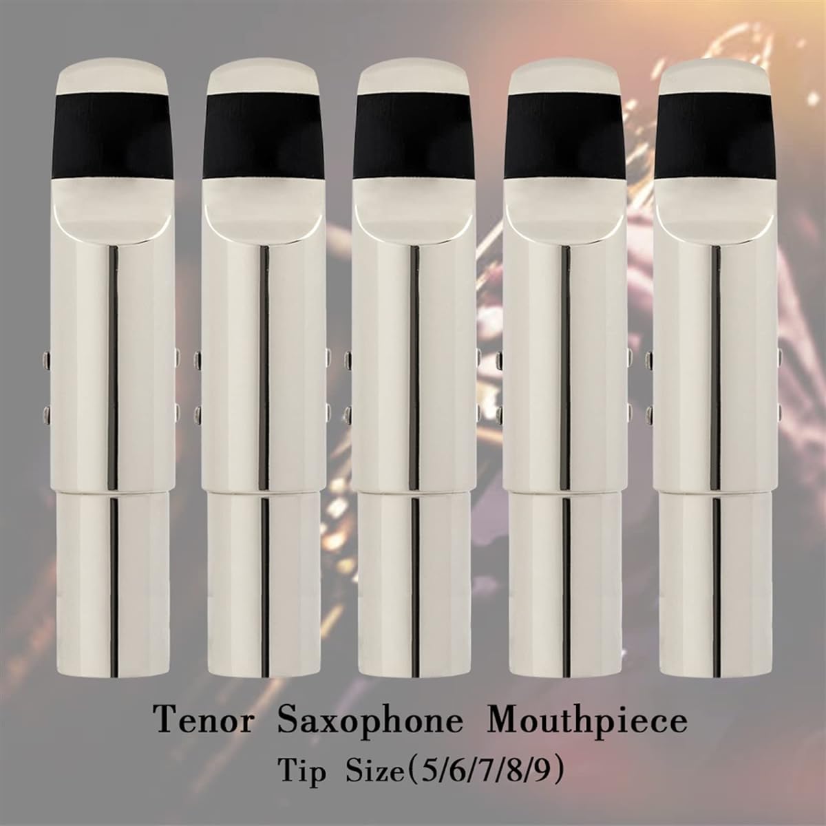 KERREY Tenor Saxophone Mouthpiece Metal Cap Ligature Black Cushion Sliver Plated Saxophone Accessories Saxophone Accessories Parts