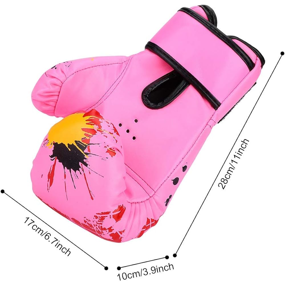Kids Boxing Practice Punching Bag, Quality PU Leather, Children's Gloves, Durable, Wear-resistant, Breathable, Suitable for 2-11 Years Old, Kick Training, 3 Colors, Pink