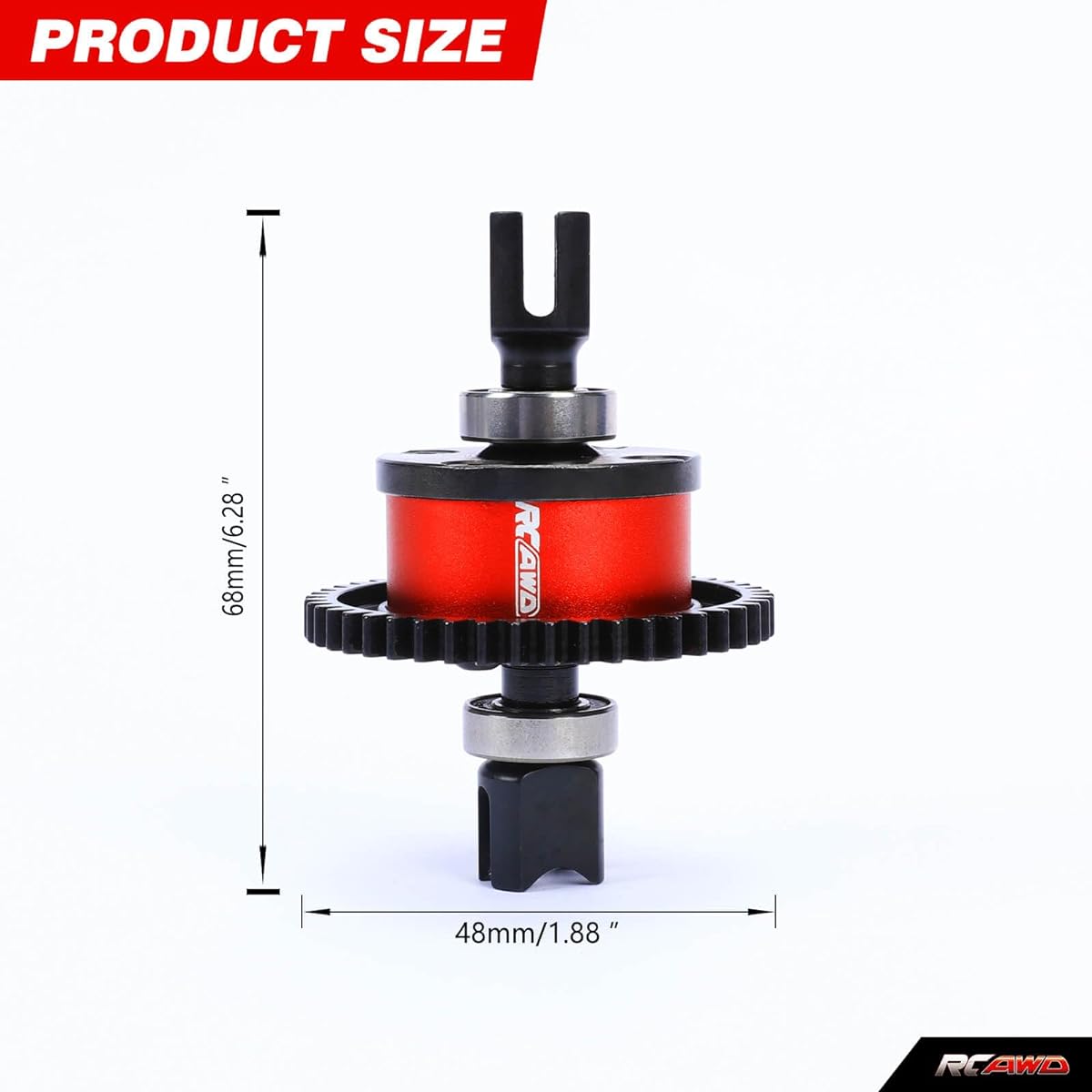 RCAWD Aluminum Alloy Center Differential Set, 46T Arrma 1/7 1/8 6s Felony Fireteam Infraction Limitless Mojave Karton Notorious Outcast Talion TLR Tuned Typhon Exb RTR Hopups Upgrade Parts (Black)