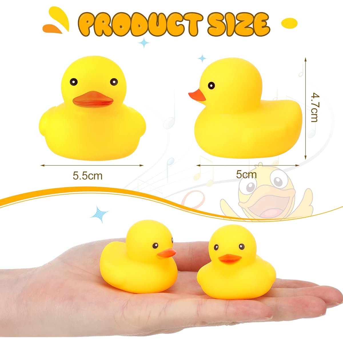 400 Pieces Mini Rubber Ducks Bulk 2.17 x 1.97 x 1.85 Inch Floats Tiny Baby Shower Rubber Ducks Small Rubber Ducks Preschool Bath Toys Rubber Ducks Party Decorations Tiny Ducks Making Fun Sounds Pool Toys (Yellow)