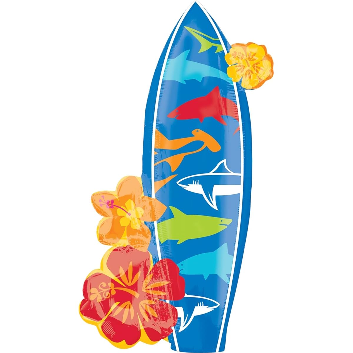 Beach Luau Party Supplies Hawaiian Shirt and Surfboard Balloon Bouquet Decorations