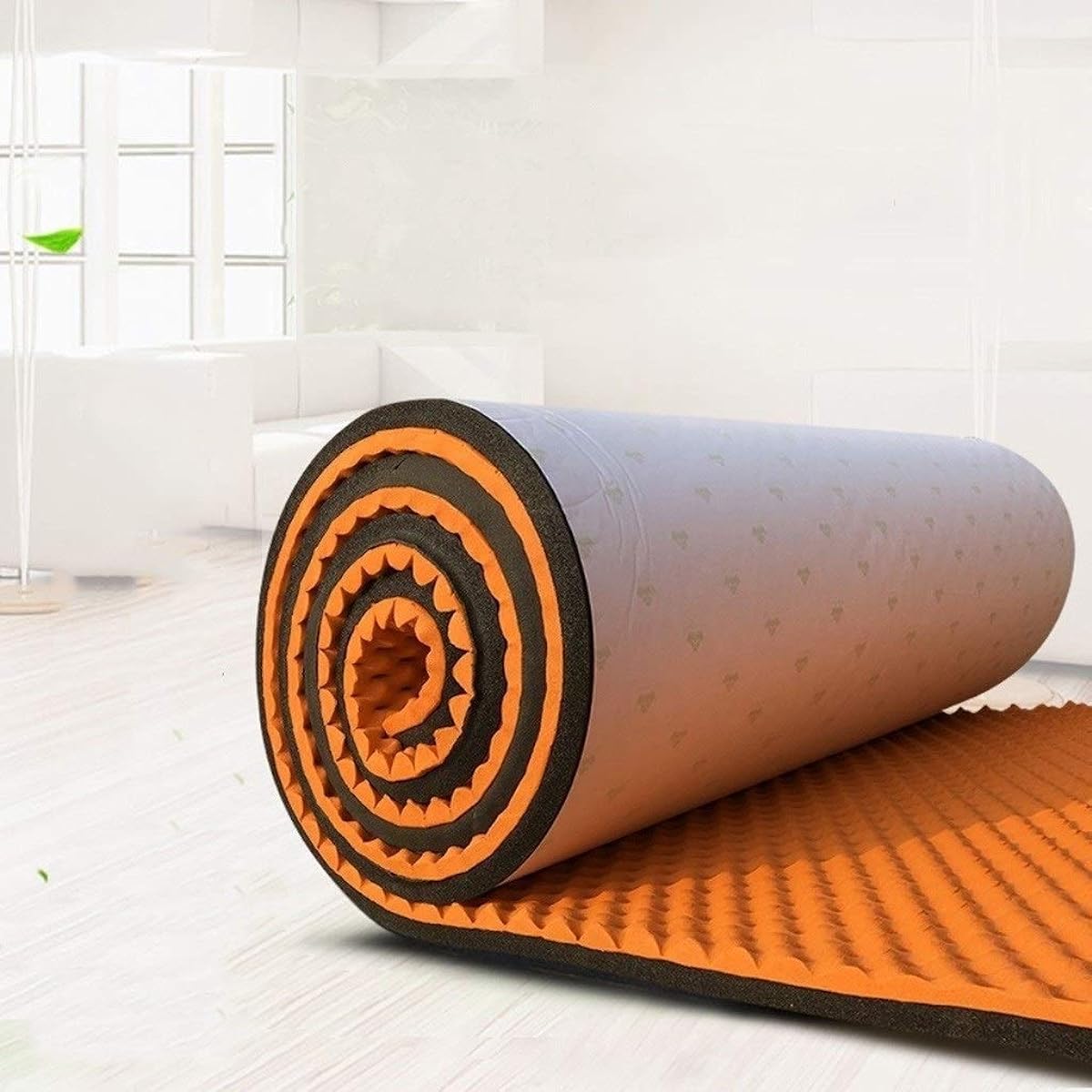 Orange Sound Absorbing Cotton Self-Adhesive Easy Installation Soundproofing Cotton Acoustic Room Treatment High Density Fireproof Soundproof Foam (Orange) (Orange)