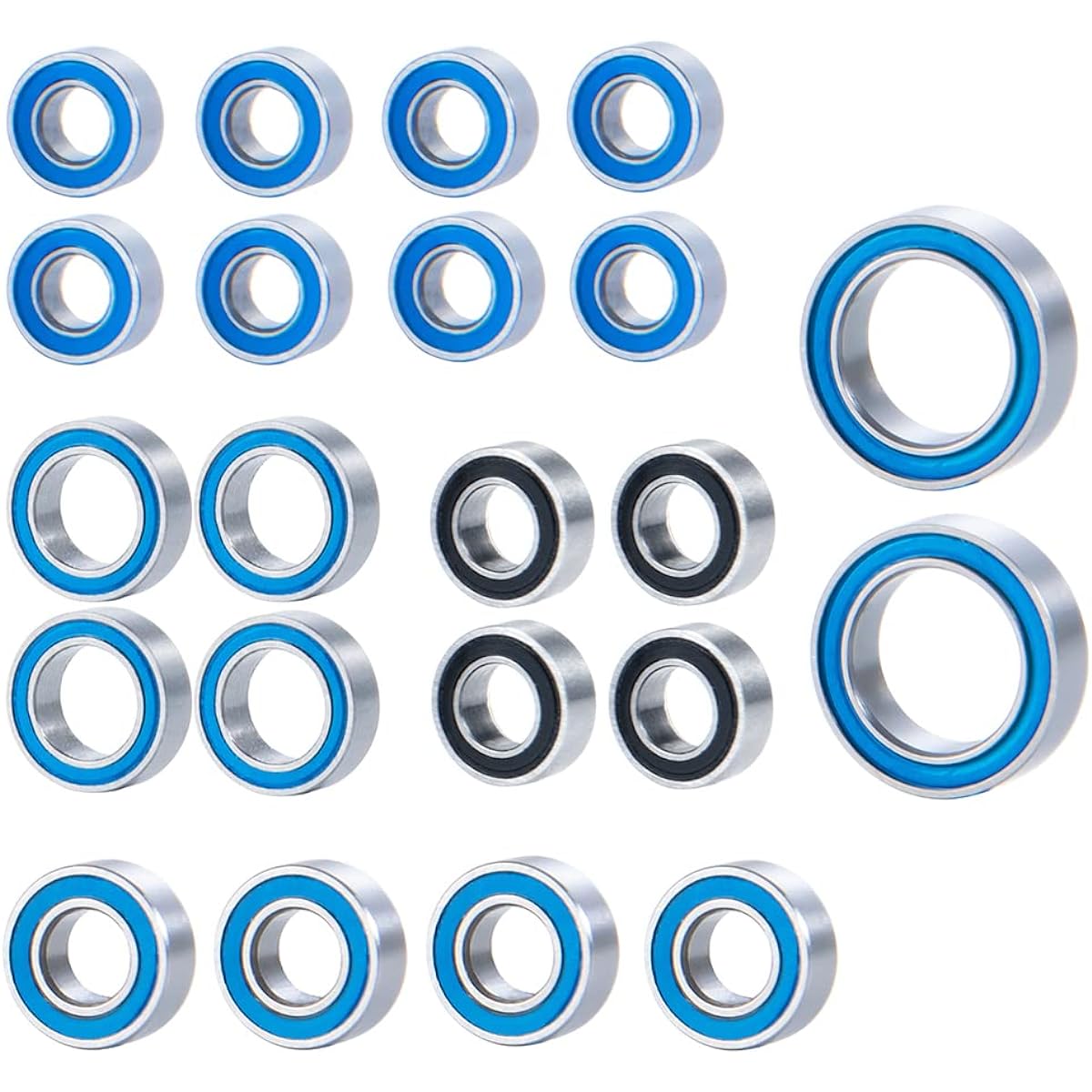 WEFEINO 22pcs Metal Wheel Hub Axle Blue Sealed Bearing Kit for 1/18 TRX-4M Bronco RC Crawler Car