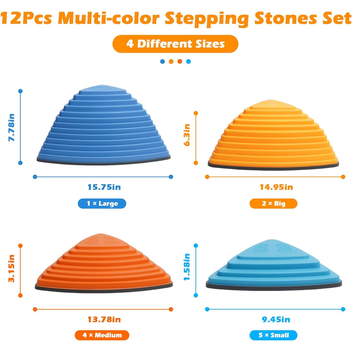 Arkyomi 12pcs Kids Stepping Stones Non-Slip Stepping Stones Set Balance Blocks Indoor & Outdoor Fitness Equipment Promotes Balance Coordination & Strength